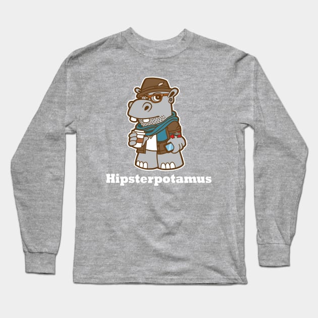 Hipsterpotamus Long Sleeve T-Shirt by DetourShirts